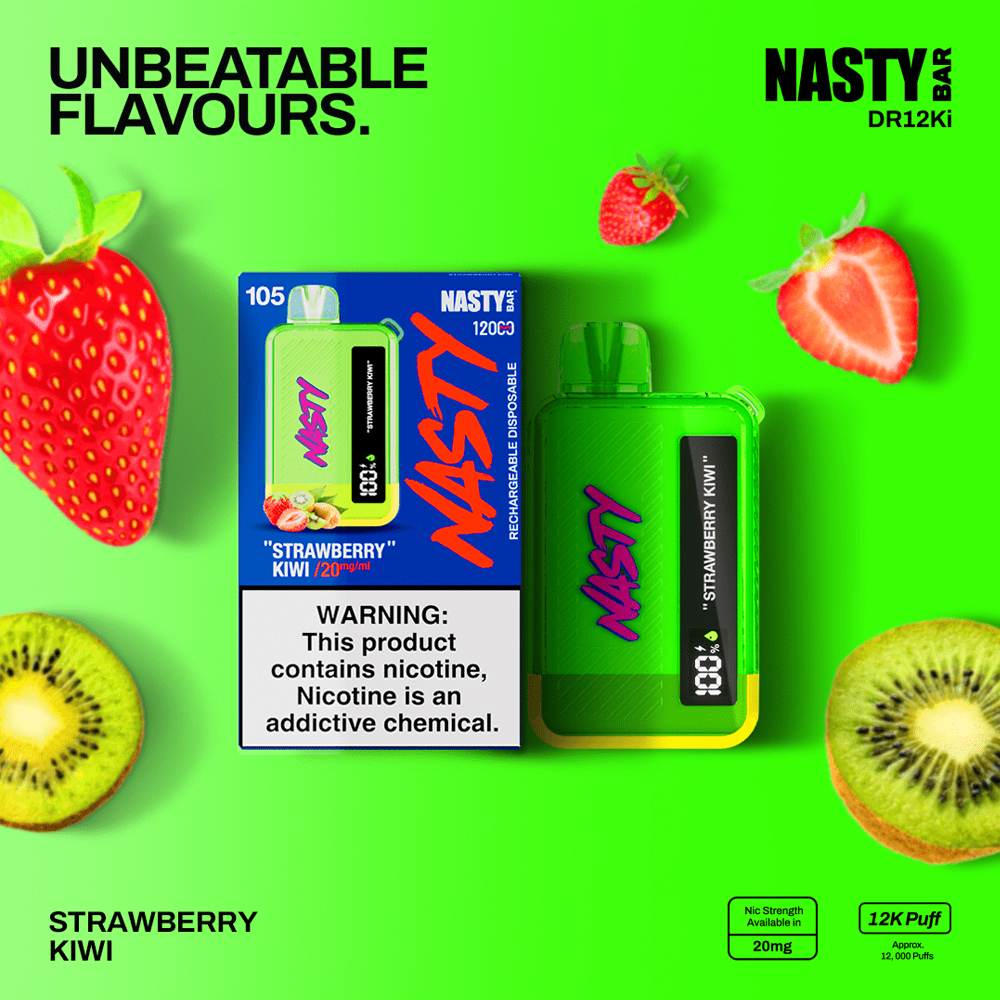 NASTY Bar DR12Ki Strawberry Kiwi 💨 Disposable Vape ‣ 15€👍