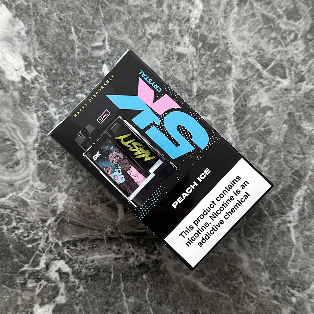 NASTY 5K Crystal Peach Ice 💨 Disposable Vape ‣ Only 14€👍