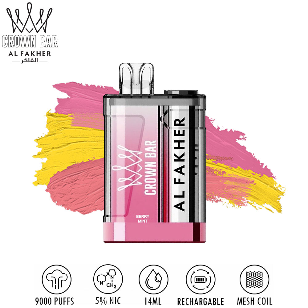 Al Fakher Crown Bar 9000 - Berry Mint 💨 ‣ Only 15€👍