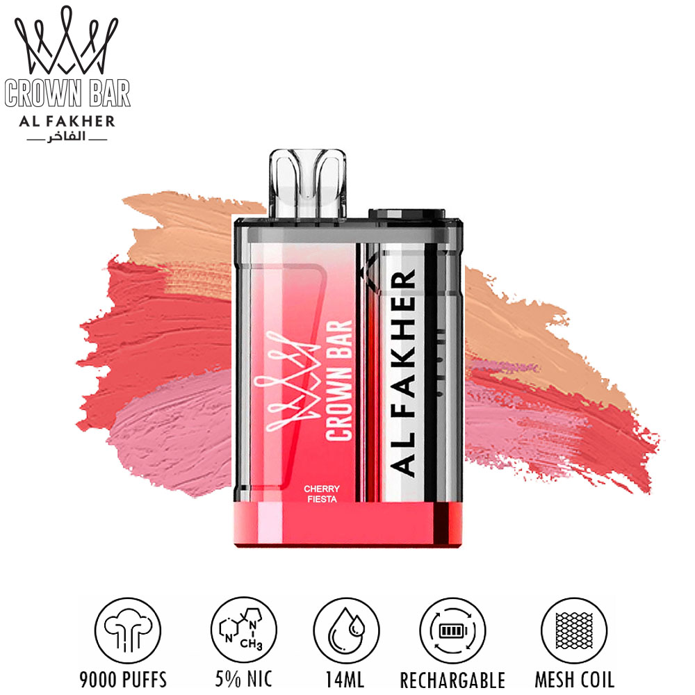 Al Fakher Crown Bar 9000 - Cherry Fiesta 💨 ‣ Only 15€👍