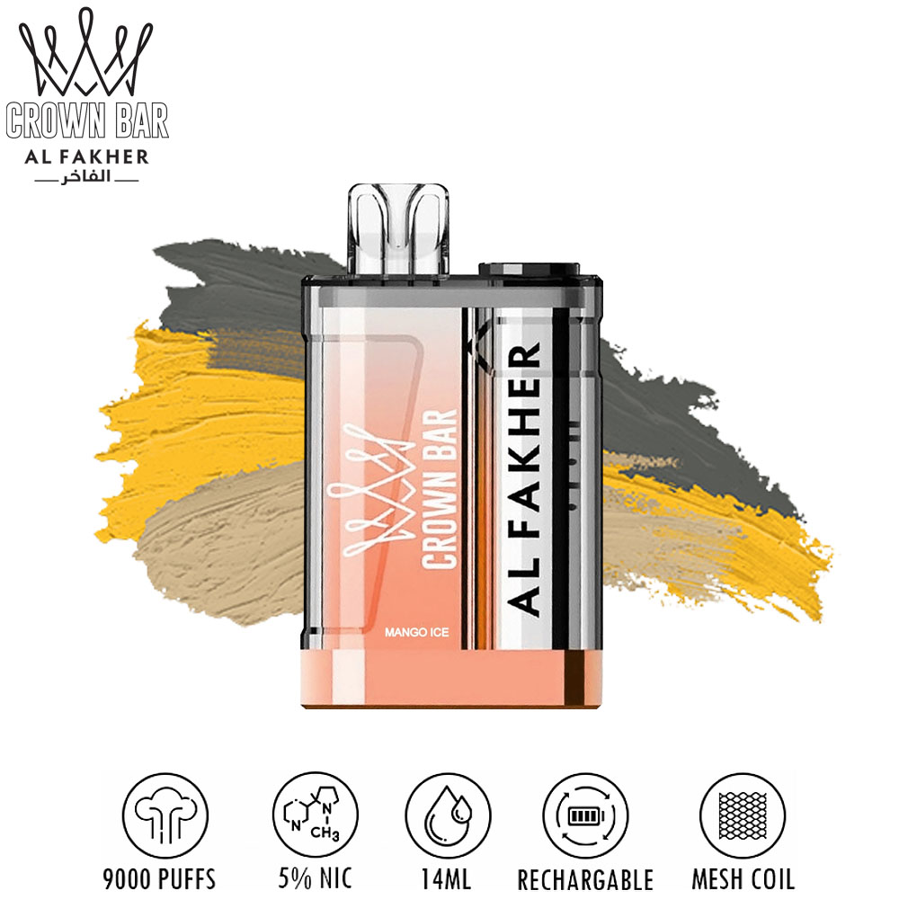 Al Fakher Crown Bar 9000 - Mango Ice 💨 ‣ Only 15€👍