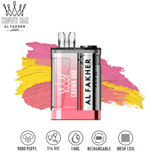 Al Fakher Crown Bar 9000 - Peach Ice 💨 ‣ Only 15€👍