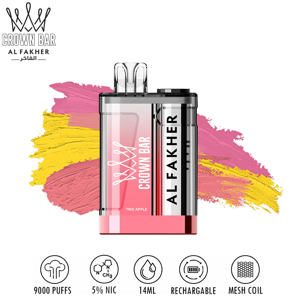 Al Fakher Crown Bar 9000 - Two Apple 💨 ‣ Only 15€👍