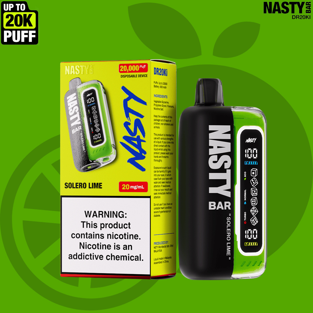 NASTY Bar DR20Ki Solero Lime 💨 ‣ Disposable Vape 👍