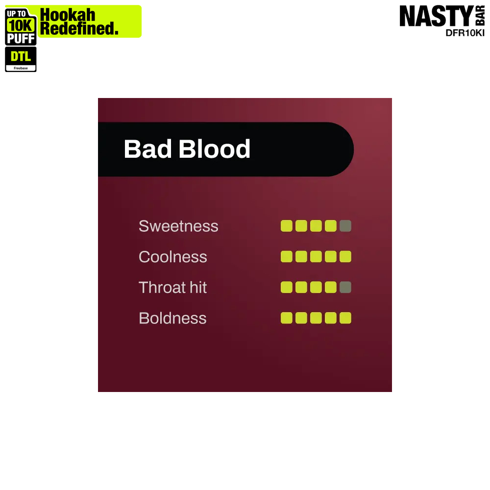 NASTY Hooqa 10K Bad Blood 💨 Disposable Vape ‣ Only 14€👍