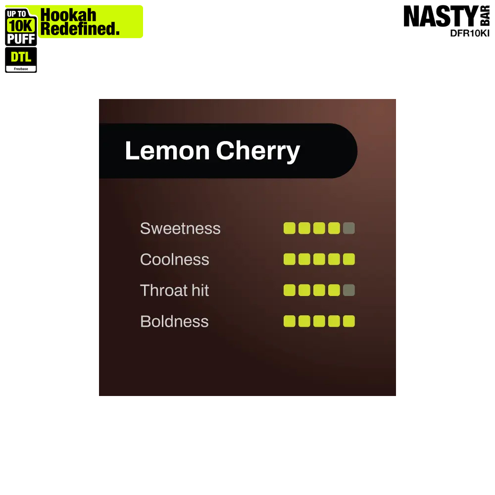 NASTY Hooqa DFR10Ki Lemon Cherry 💨 ‣ Disposable Vape 👍