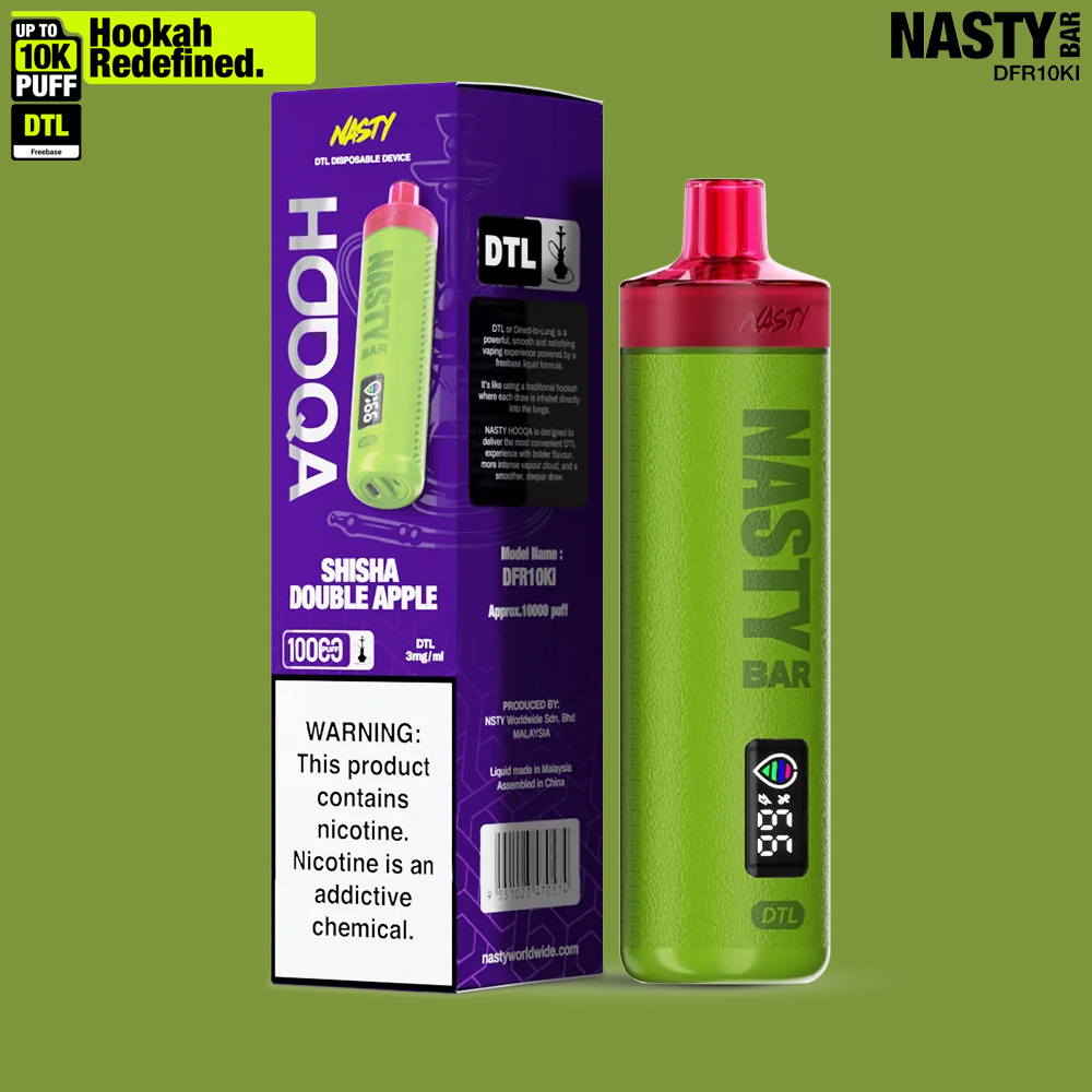 NASTY Hooqa DFR10Ki Shisha Double Apple 💨 ‣ Disposable 👍