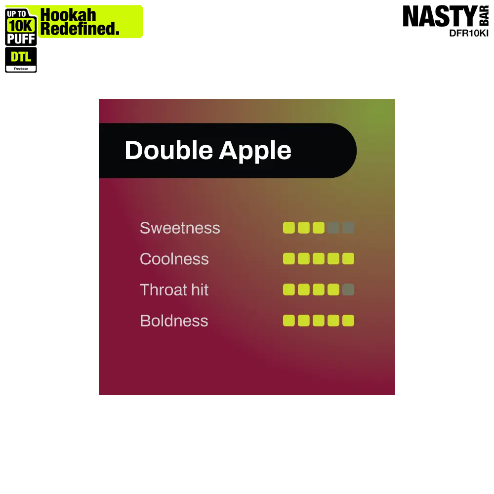 NASTY Hooqa DFR10Ki Shisha Double Apple 💨 ‣ Disposable 👍