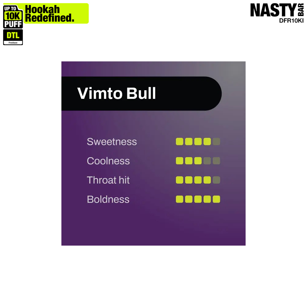 NASTY Hooqa DFR10Ki Vimto Bull 💨 ‣ Disposable Vape 👍