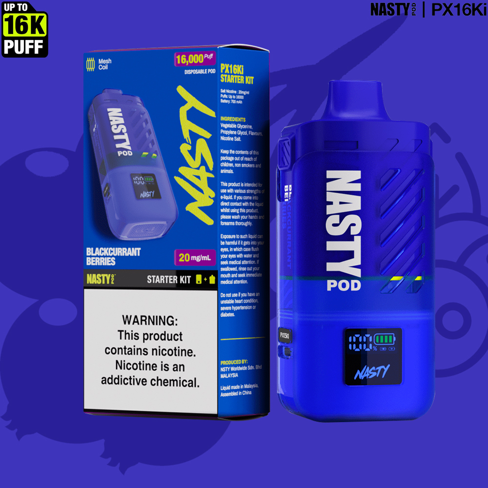 NASTY Pod PX16Ki Blackcurrant Berries – Starter Kit ‣ Vape👍