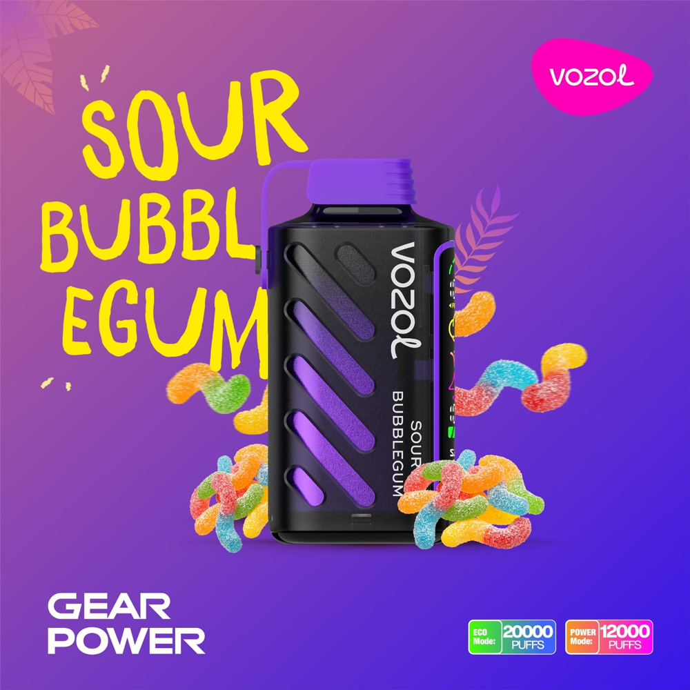 Vozol Gear Power 20000 Sour Bubblegum 💨 ‣ Vape ‣ Only 9€ 👍