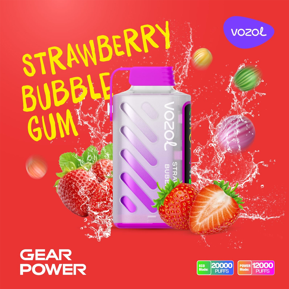 Vozol Gear Power 20000 Strawberry Bubblegum 💨 ‣ Vape ‣ 9€👍